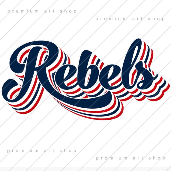 Clipart Rebels Sublimation Design Download Rebels PNG football Retro Vintage