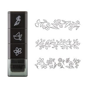 Midori Roller Stamp for Journaling Plant / Flower Design | Pre-Inked Paintable Decorative Border Stamp for Planners