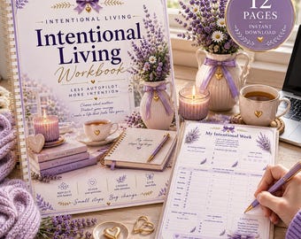 Intentional Living Workbook, Life Alignment & Self Reflection Printable