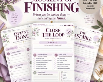 ADHD Task Completion Printable | Follow Through & Closure Toolkit