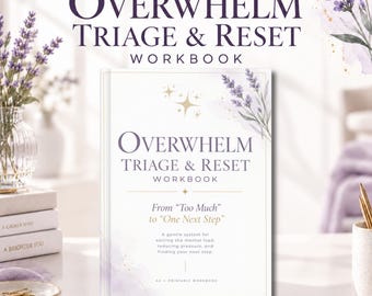 Overwhelm Triage & Reset Workbook, Printable PDF, Mental Load Worksheet