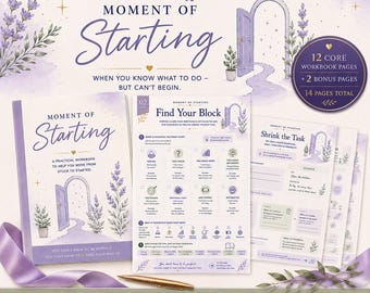 ADHD Task Initiation Toolkit, Task Paralysis & Getting Started Workbook