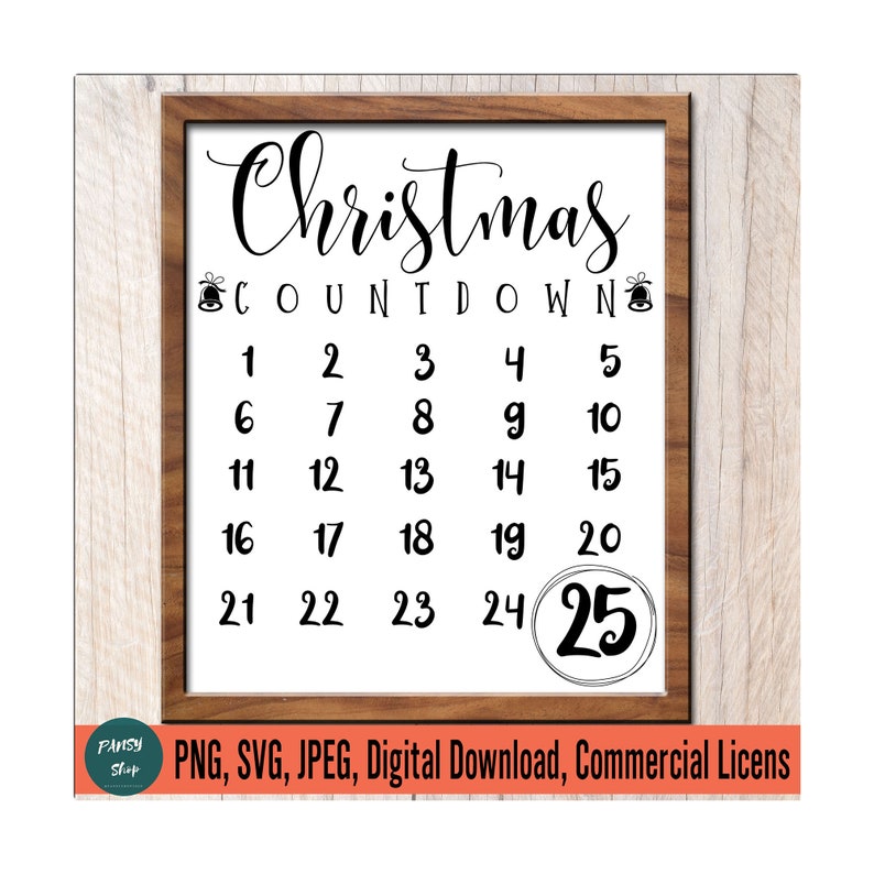 Days Til Christmas Calendar, Svg File for Cricut, Kids Room Decor