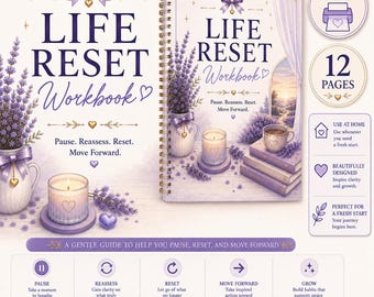 Life Reset Workbook, Self-Reflection Journal, Personal Growth Printable, Fresh Start Workbook