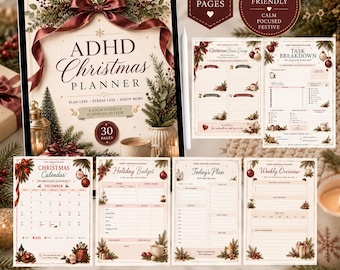 Weihnachtsplaner für Menschen mit ADHS: Tipps zur Weihnachtsplanung und Stressbewältigung (PDF zum Ausdrucken)