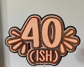 Custom Milestone Cake Topper – 30th, 40th, 50th, 60th Birthday Party Decoration – Personalized Age Cake Topper – Cheers to Your Birthday
