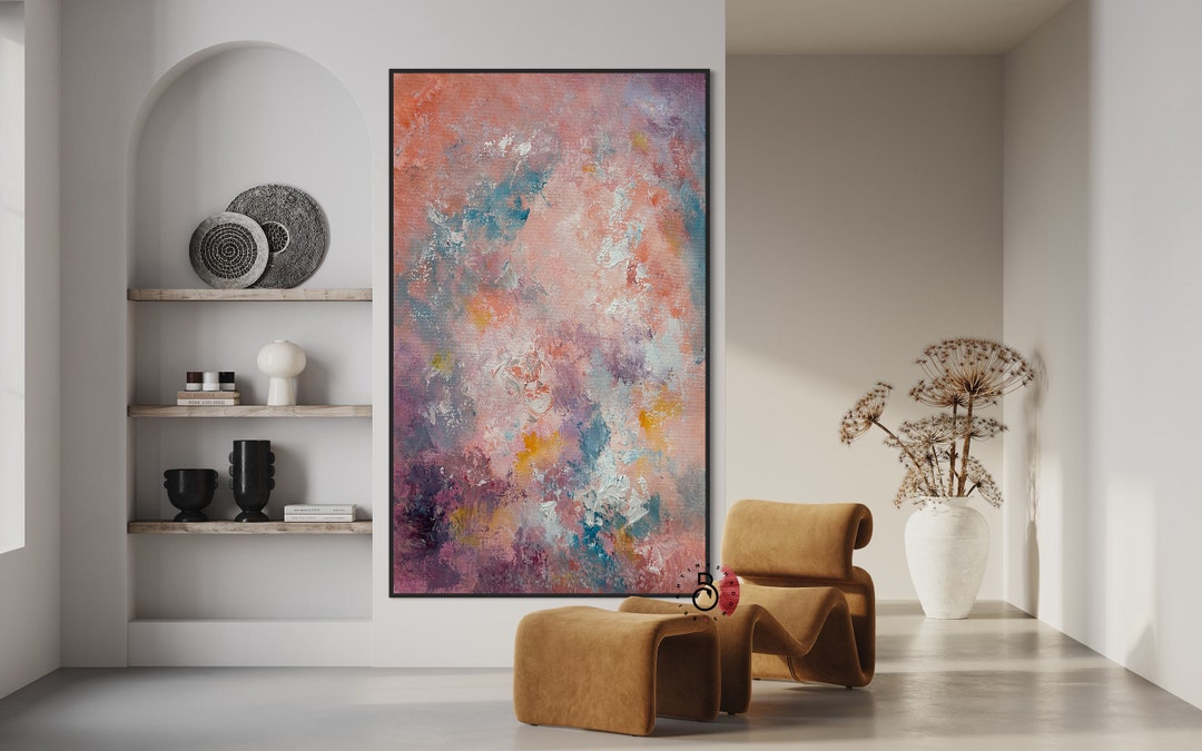 Pastel Abstract Painting on Canvas Stretched and Unstretched Etsy
