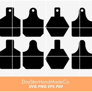 Cow Ear Tags. Svg Cut File. Cow Tags Svg Png Eps Pdf