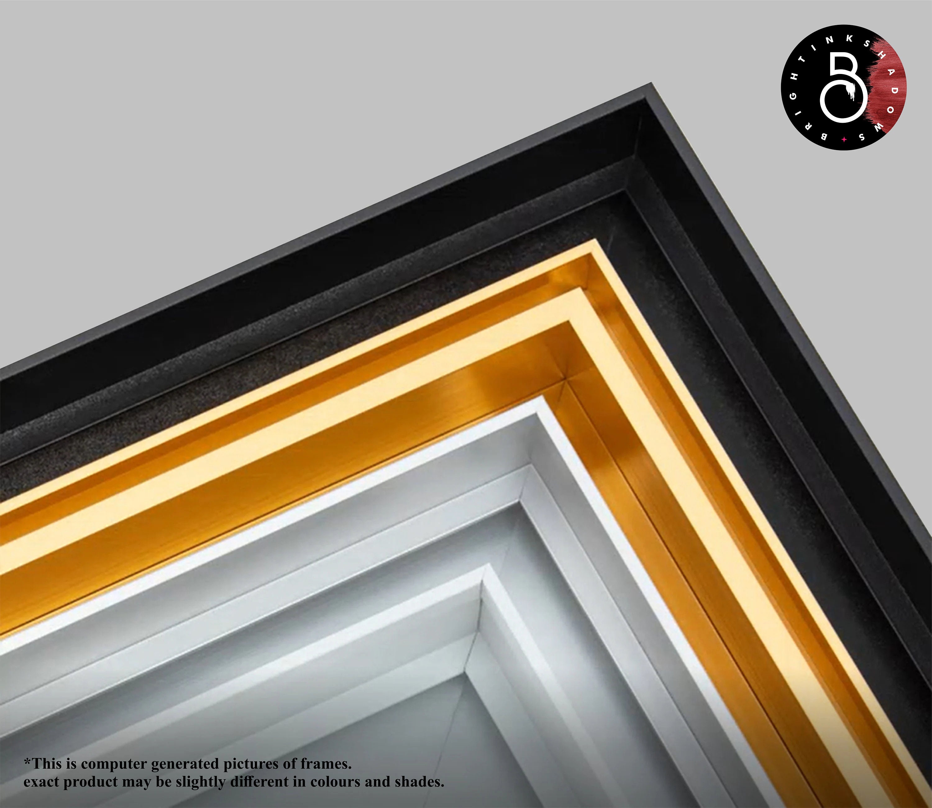 Gold Floater Frame for 1.5 Deep Canvas, (Multiple Sizes) (16x20)
