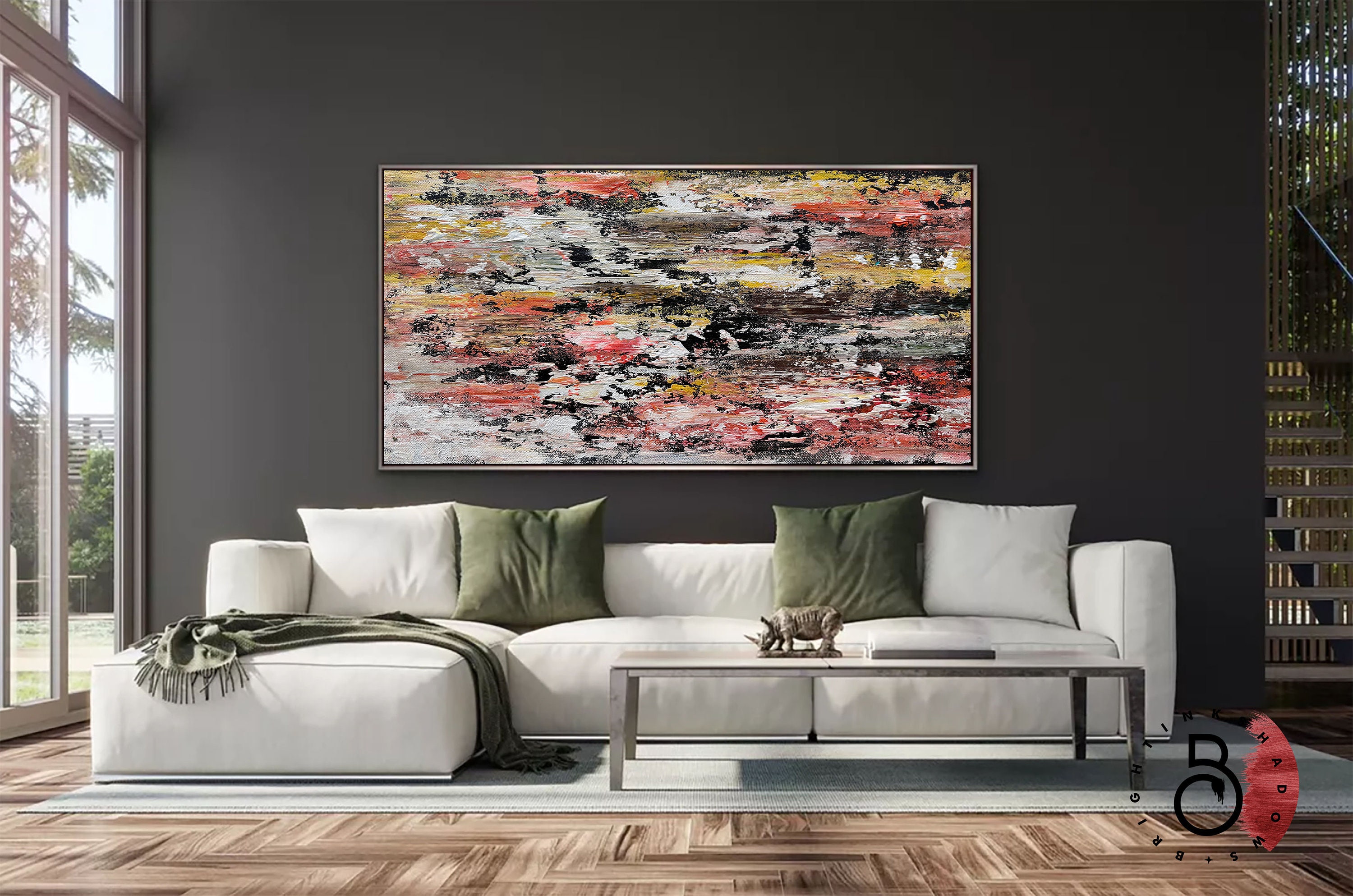 shop prices Blushing Elegance Abstract Flowers wall & Colorful Art Canvas  Appeasement office and home wall art 