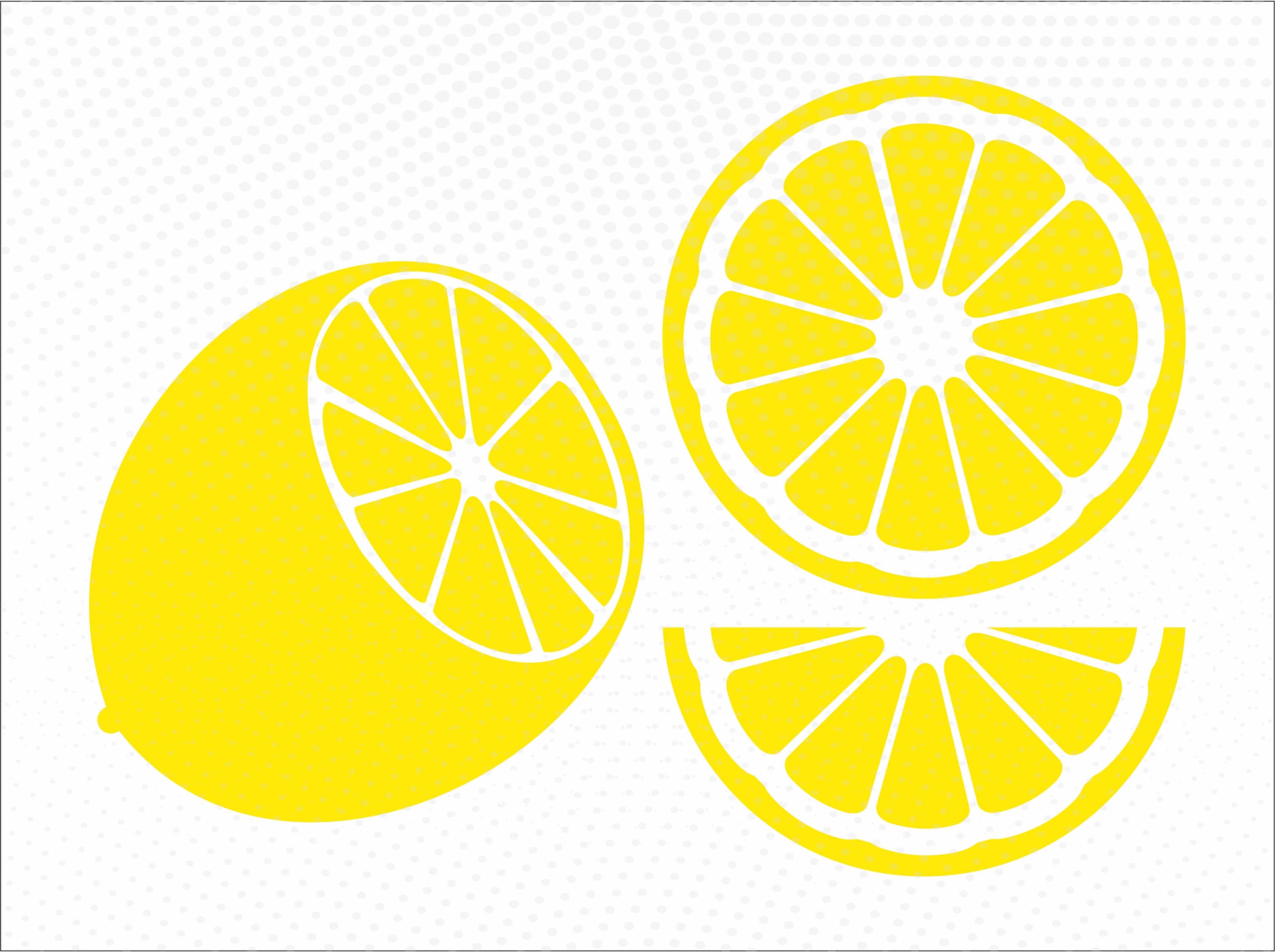 Lemon Slices SVG cut files. Vegetables Clipart. Svg Png Eps Etsy