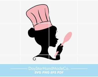 Female Chef Design. Cafe Decoration Svg Png Eps Pdf Files. Kitchen Decoration.