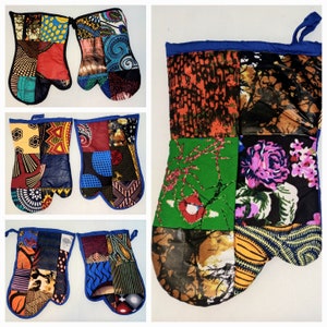 African fabric -Oven Gloves