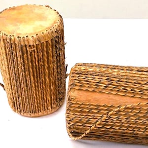 Handmade Mini Talking Drum – African Rope-Tuned Drum – Tribal Percussion Instrument & Cultural Decor | Bantu Arts