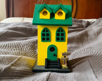 Yellow Wooden Birdhouse
