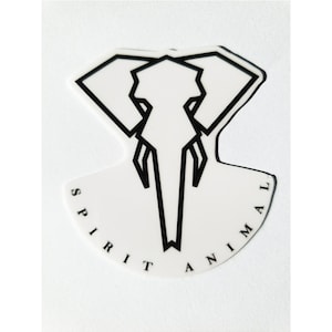 Mi animal espiritual es un elefante - espíritu animal pegatina - elefante pegatina - 8x8cm - ordenador portátil Diecut Calcomanía calcomanía