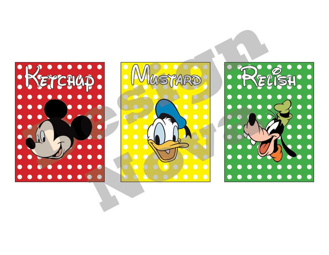 Mickey Clubhouse, Condiment Labels, Birthday, Printable - Etsy