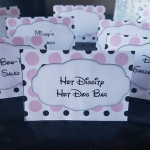Mickey Mouse Clubhouse, Minnie Mouse Place Cards, Food Labels, Birthday, Printable