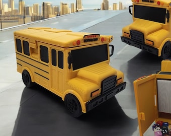 TCG School Bus Short Deck box | MTG EDH | Commander | Magic the Gathering | 100+ card Box | Yugioh |  Lorcana | Digimon | One Piece | Snoo3d