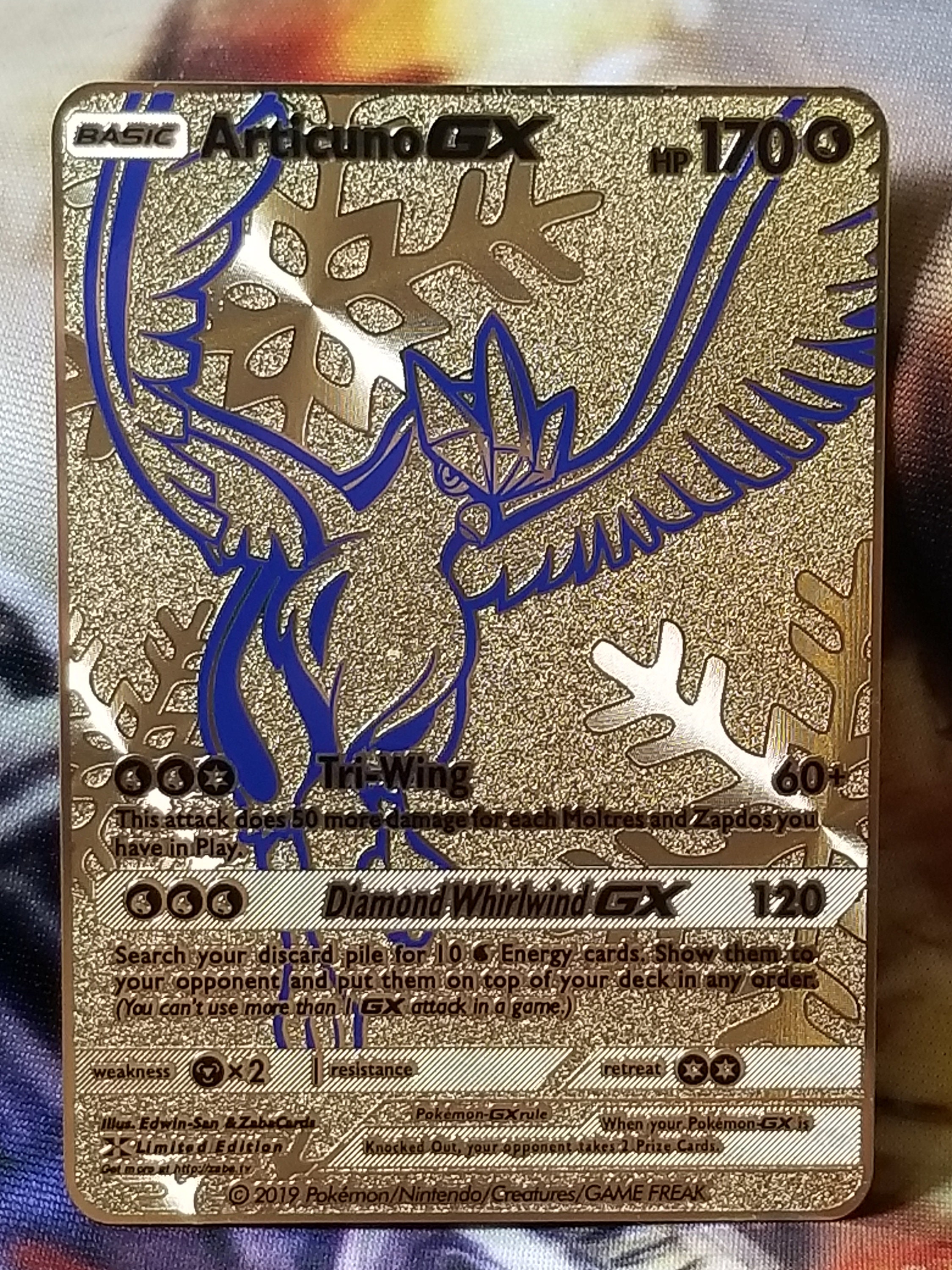 Pokemon Articuno GX Custom Full Art Metal Pokemon Card -  Norway