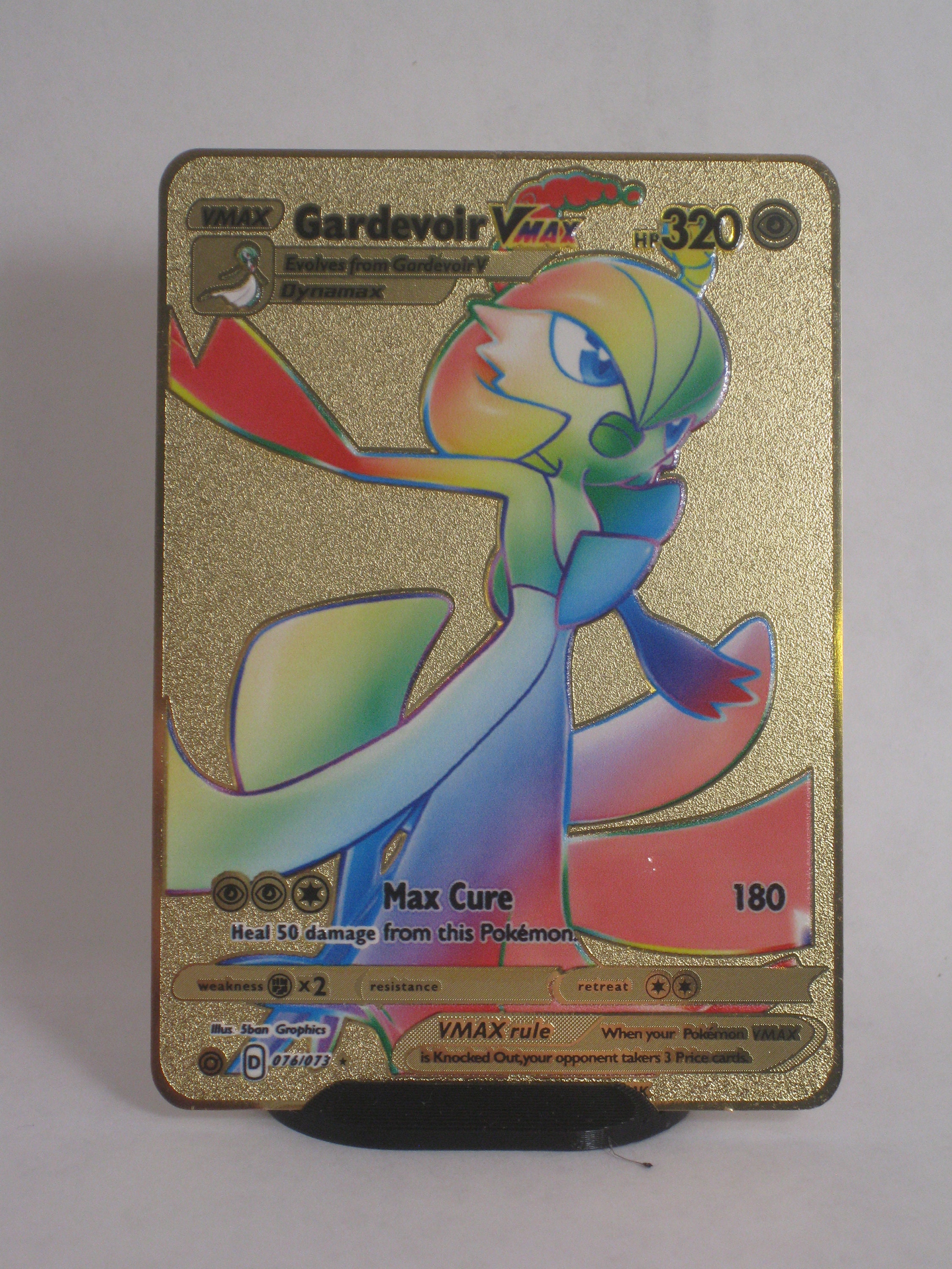 Gold Rainbow Gardevoir Vmax Pokemon Card Champions Path 76/73 