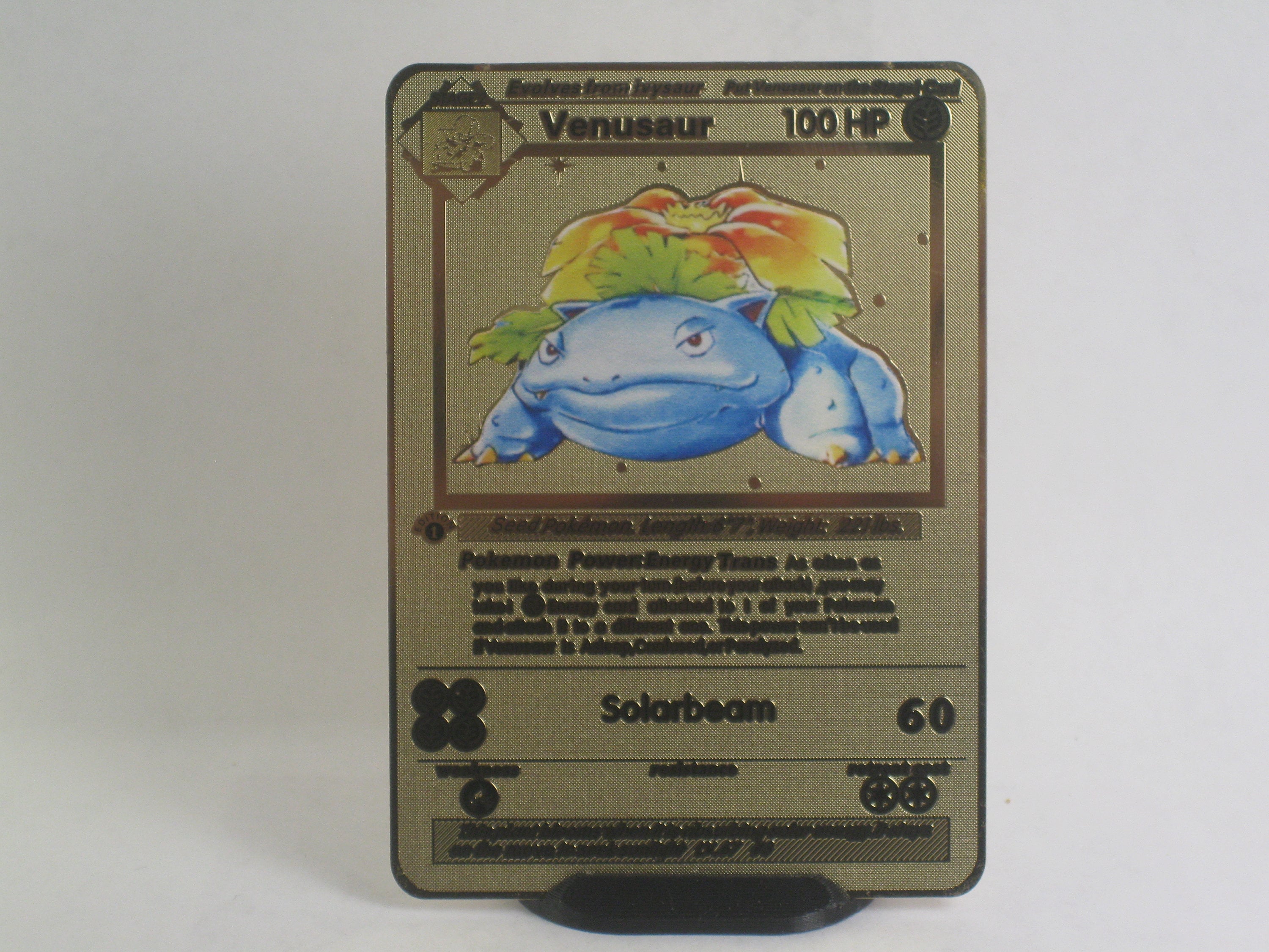 Pokemon Gold Metal Venusaur Card – Radbadgergaming