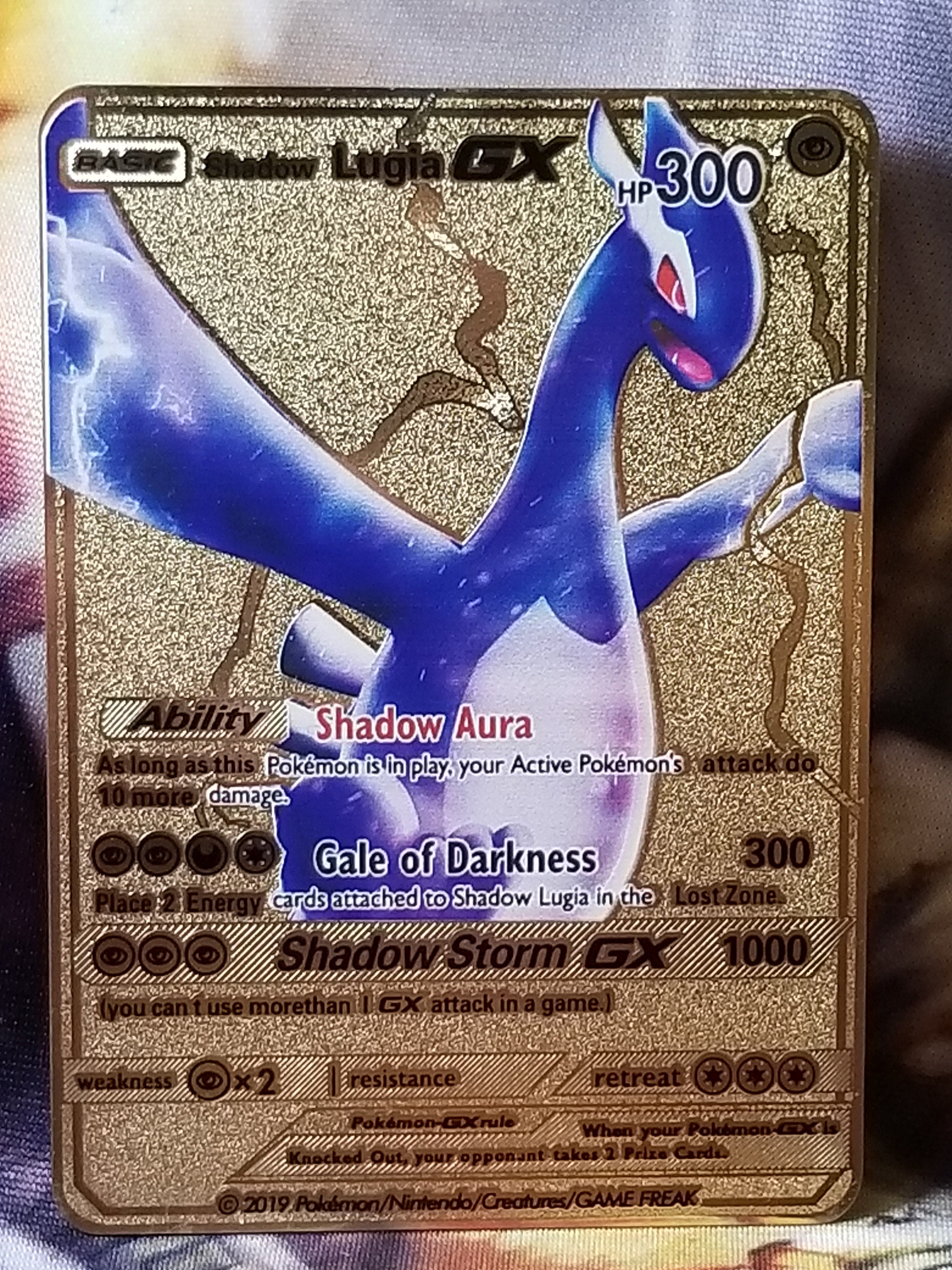 Pokemon Lugia GX Full Art Silver Metal Custom Card Hard Metal -   Portugal