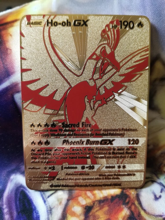 Pokemon Ho-oh Hooh Ho Oh GX Custom Full Art Metal Pokemon Card