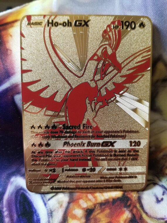 Pokemon Ho-oh Hooh Ho Oh GX Custom Full Art Metal Pokemon Card -   Denmark