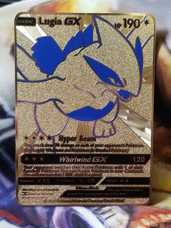 Pokemon Lugia GX Custom Full Art Metal Pokemon Card 