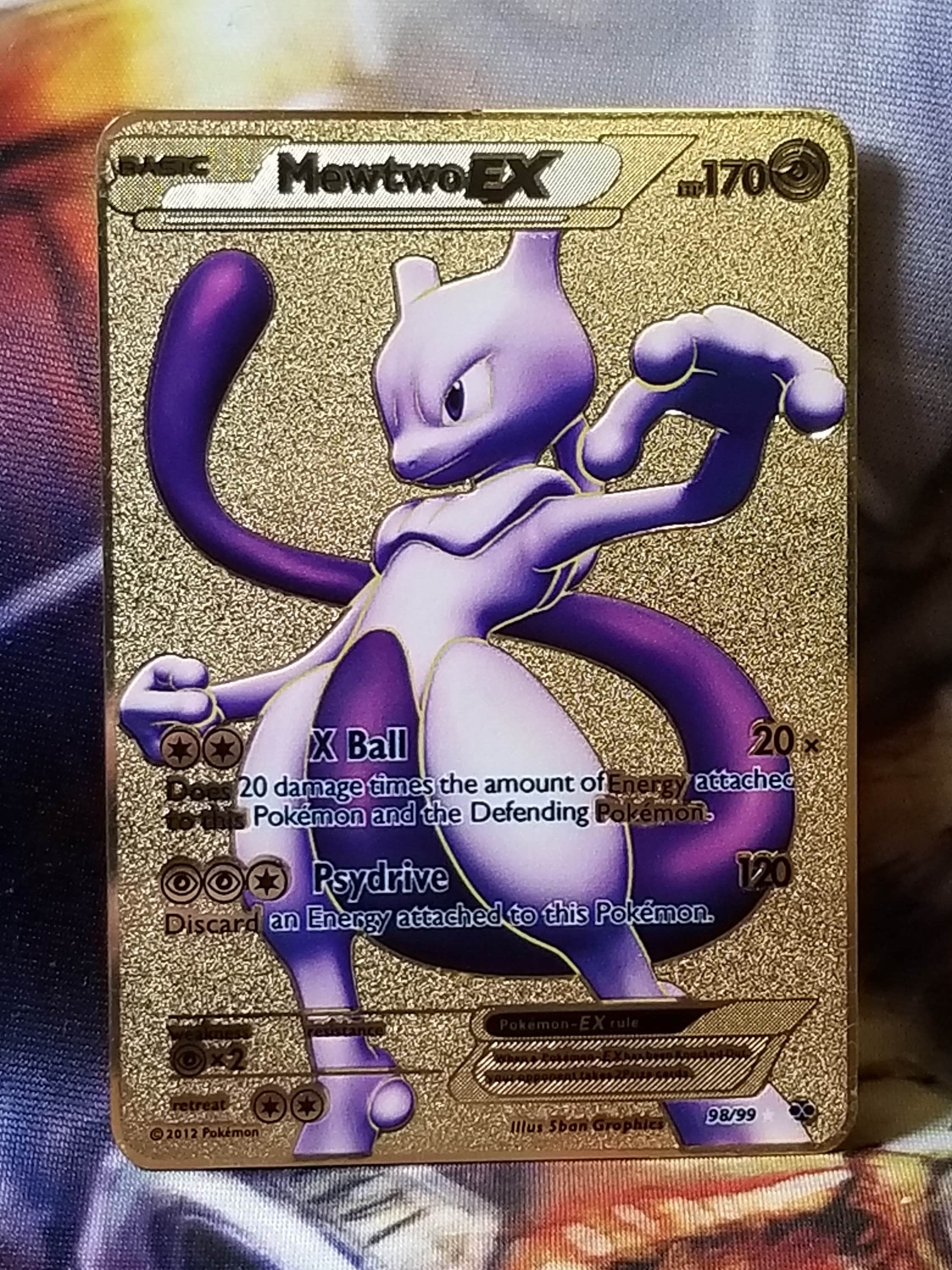 Pokemon Mewtwo EX Custom Full Art Metal Pokemon Card Etsy