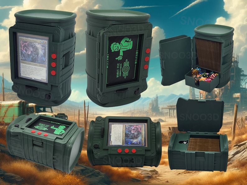 Fallout Pipboy Deck box 100 + card | MTG | EDH | Commander | Magic the Gathering | Snoo3d image 2