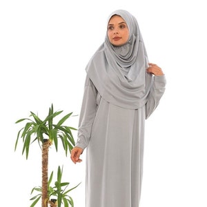 Prayer Clothes One Piece for Women, Women Abaya, Women Burqa, Muslim Prayer Dress, Khimar Niqab, Gifts for Her, hijab prayer dress Silver