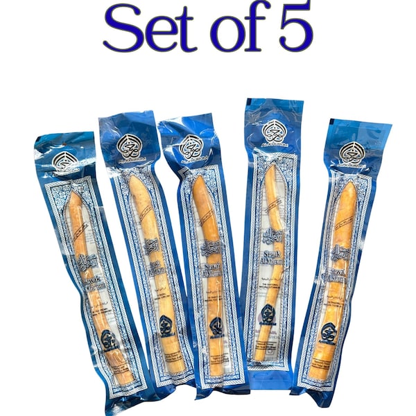5 Pcs Natural Organic Miswak Toothbrush Stick, Traditional Sewak for Healthy Teeth, Fresh Breath, Traditional Sewak for Dental, Oral Care