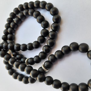 Nom personnalisé Tasbih en onyx avec perles de prière rondes en pierre noire mate, cadeau islamique chapelet personnalisé, perles de prière musulmanes, Masbaha, Subha image 8