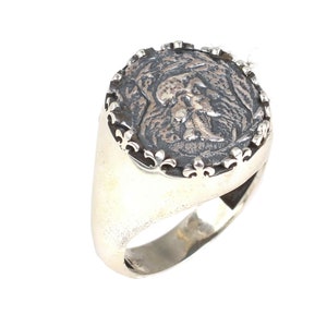 Anillo César de plata de ley 925 hecho a mano: joyería única para hombre