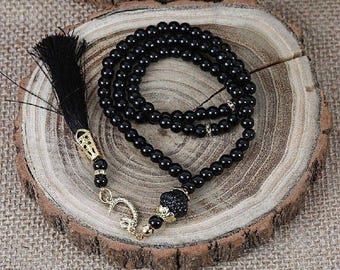 Pearl Look Prayer Beads: Islamic Gift, Eid Ramadan, 99-Beads Tesbih