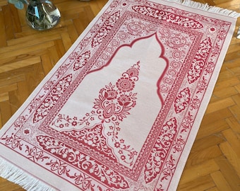 ポータブルイスラム教徒の祈りの敷物: 薄手のトラベルセジャダ (120 x 70 cm)