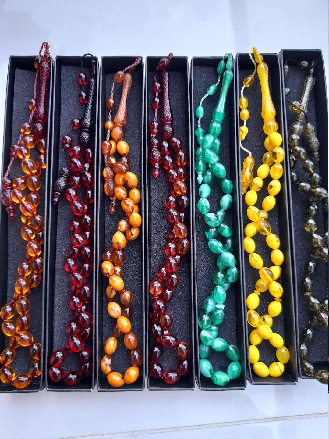 7 in 1 Real Turkish and Ottoman Tasbih in Different Colors, Light ...