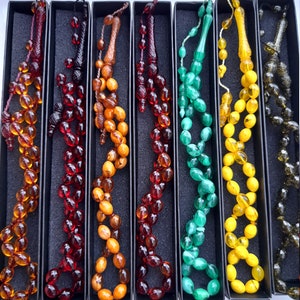7 Turkish Tasbih Prayer Beads: Ottoman Style, Islamic Gift Set