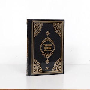 Quran Book with English Translation, Arabic - English Quran, English Thermo Leather Cover Quran, Ramadan Gift, Eid Mubarak