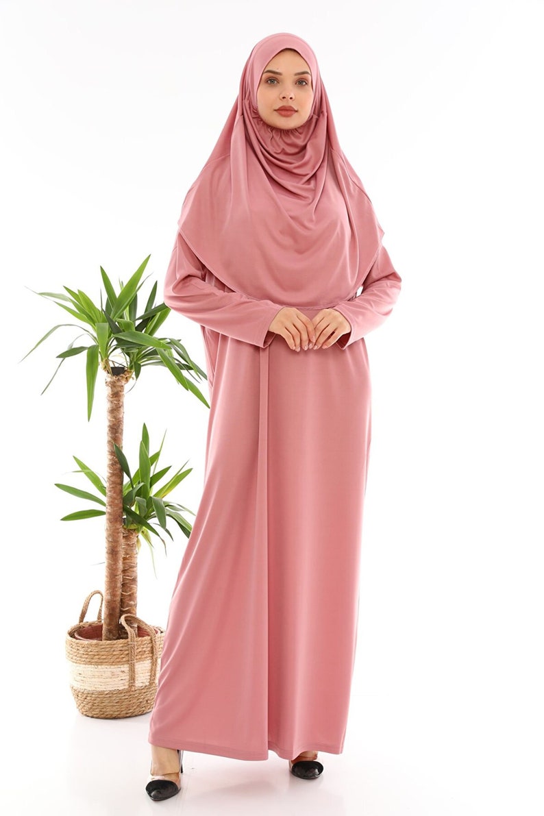 Prayer Clothes One Piece for Women, Women Abaya, Women Burqa, Muslim Prayer Dress, Khimar Niqab, Gifts for Her, hijab prayer dress Dusty Rose