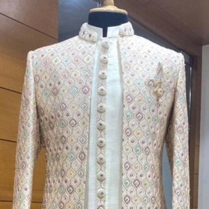 Mens Indian Latest Design For pink Indo Western Sherwani Groom Wedding Party Wear Engagement Function Occasion Ethnic Dress