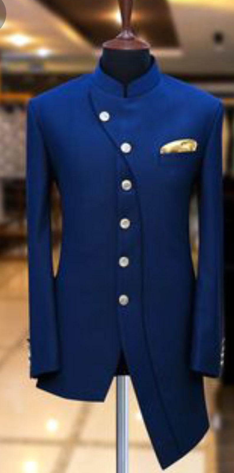 Mens Indian Latest Design Royal Blue Jodhpuri Coat Pant Fancy Etsy