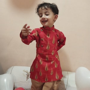 Boys Kids orange Royal Kurta Dhoti Marriage Engagement Function Occasion Traditional Eid Diwali Ethnic Dance Party wear fancy Indian Dress.