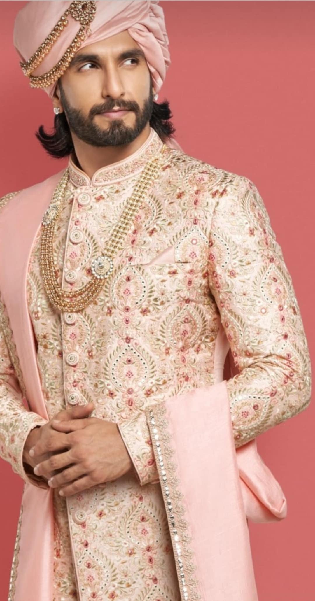 Pink sherwani for best sale groom