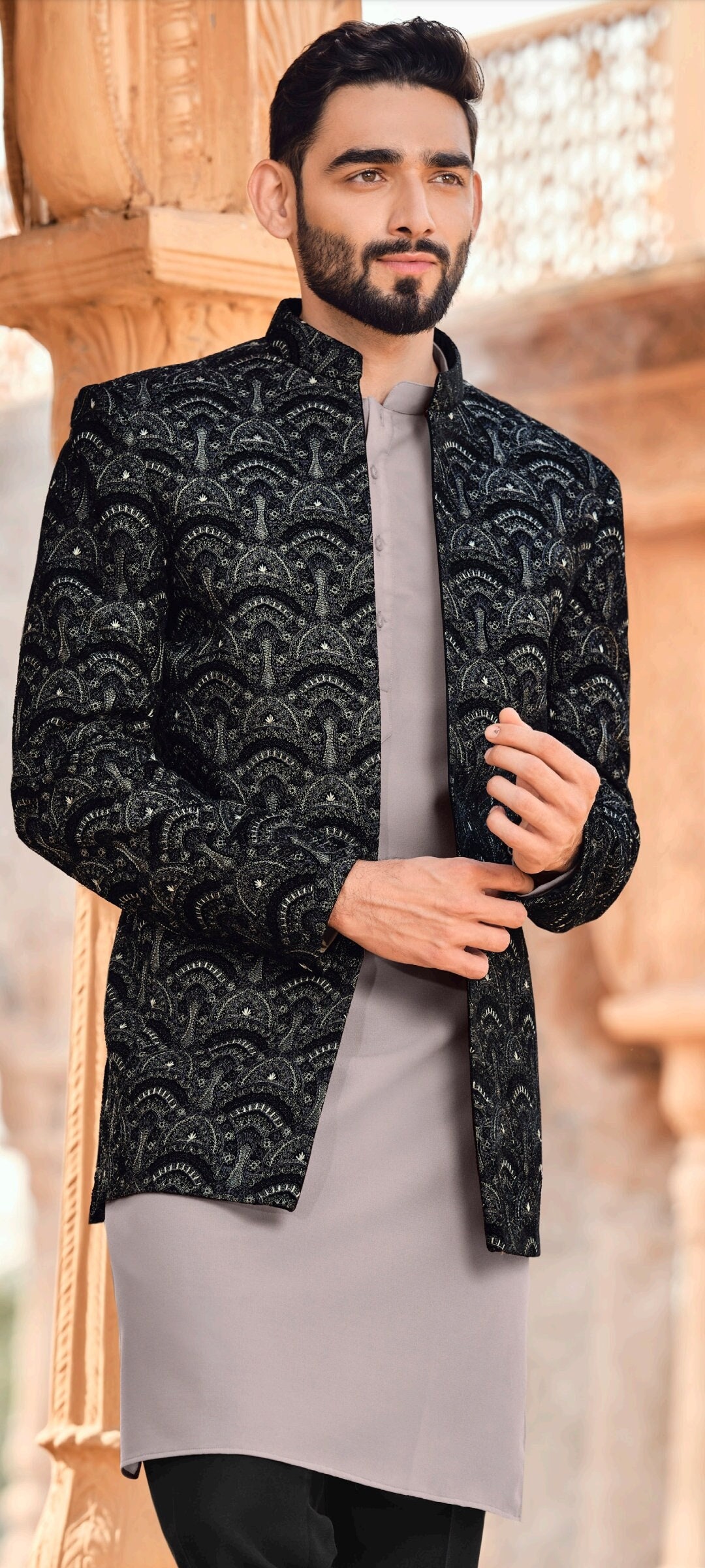 Black ethnic hot sale wear for men