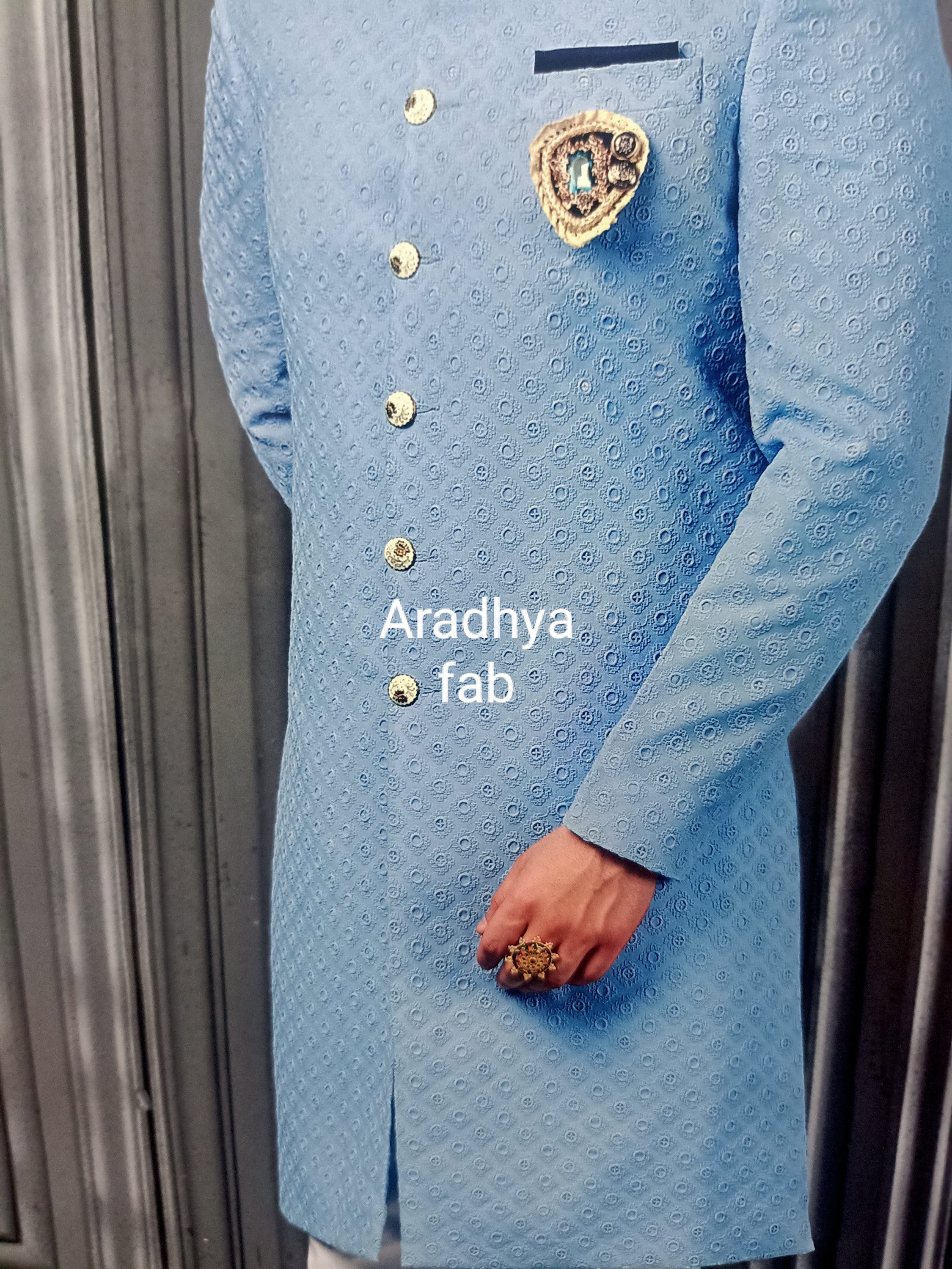 sky blue engagement dress for groom Go royal in a Blue Sherwani