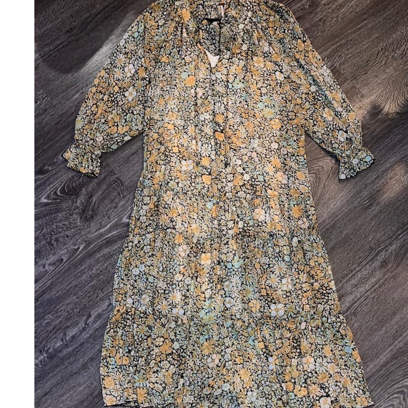 Free People "Feeling Groovy" Floral Boho Maxi Dress Size Small (319) image 1