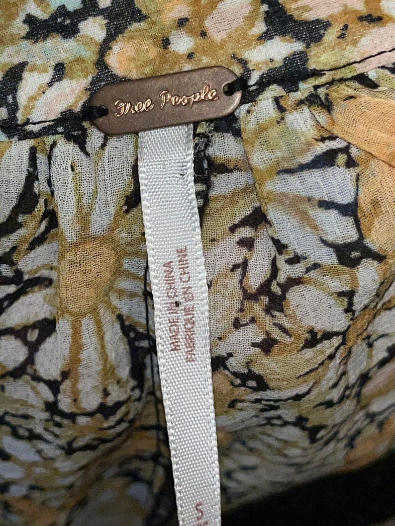 Free People "Feeling Groovy" Floral Boho Maxi Dress Size Small (319) image 10